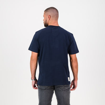 Springboks Rugby Infill Crew Neck Tee Navy - Heavyweight Cotton Fan Gear