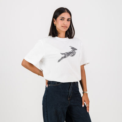 Springboks Infill Crew Tee: Soft Cotton Rugby Fan Tee, Iconic Doodle Design