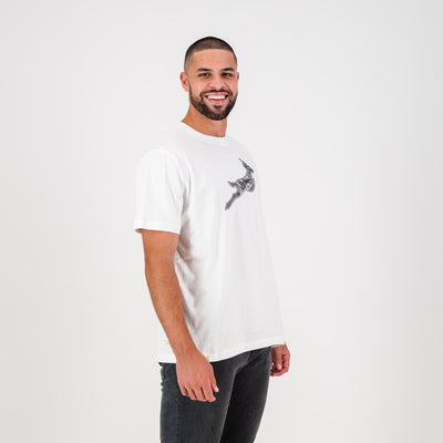 Springboks Infill Crew Tee: Soft Cotton Rugby Fan Tee, Iconic Doodle Design