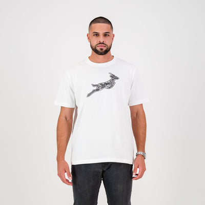 Springboks Infill Crew Tee: Soft Cotton Rugby Fan Tee, Iconic Doodle Design