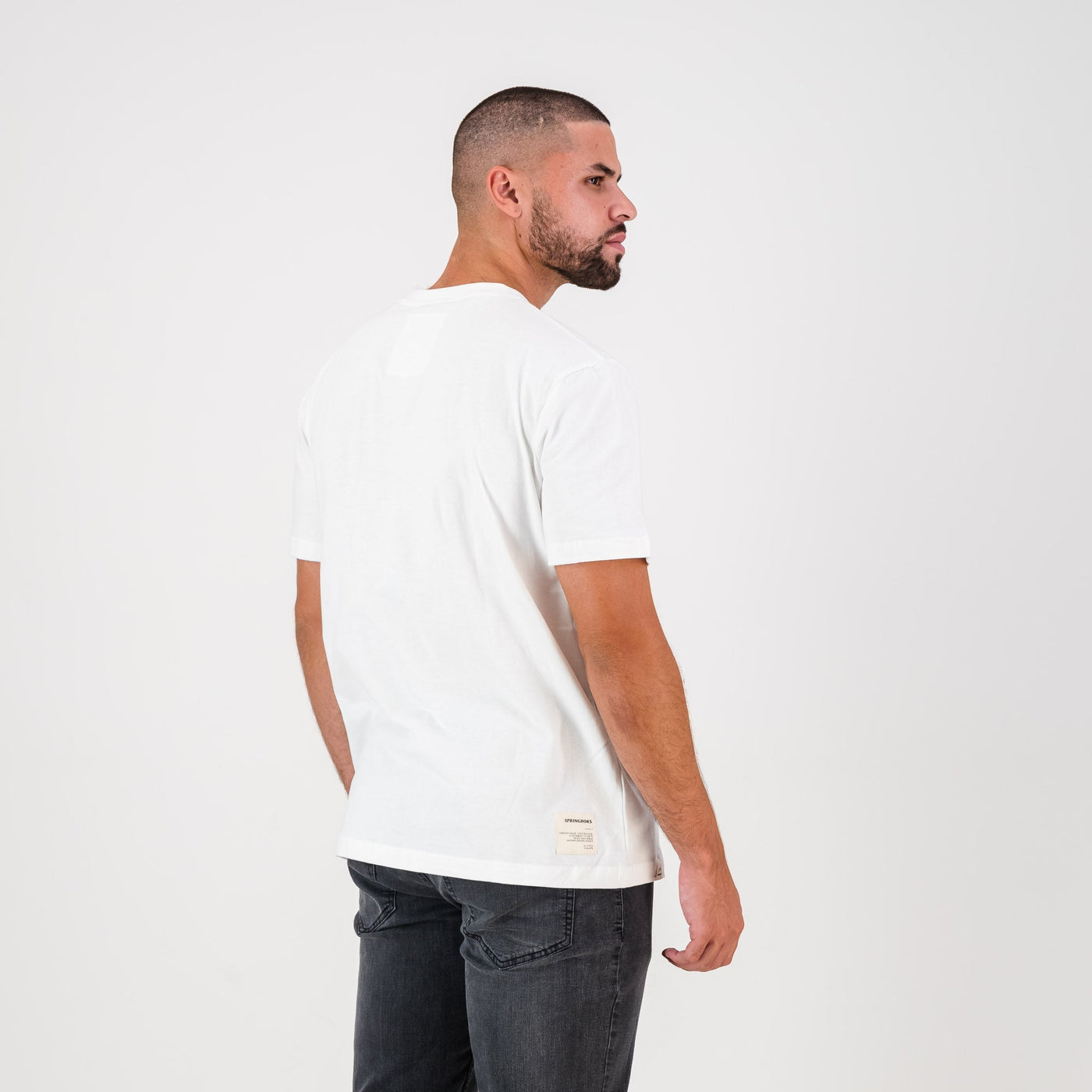 Springboks Infill Crew Tee: Soft Cotton Rugby Fan Tee, Iconic Doodle Design