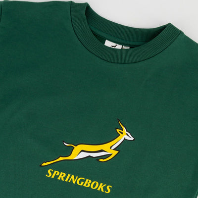 Springboks Kids Bokkies Fleece Sweatshirt: Cozy Green Crewneck for Young Rugby Fans