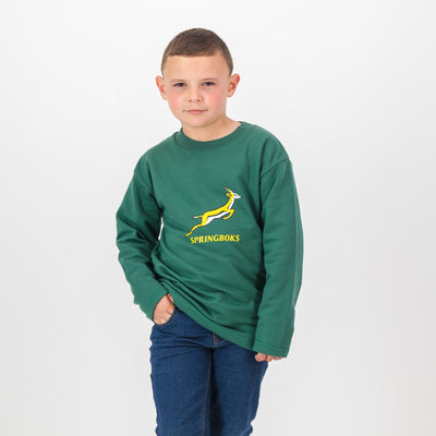 Cozy Springboks Kids OS Green Fleece Sweatshirt: Soft, Warm, Iconic Rugby Fanwear