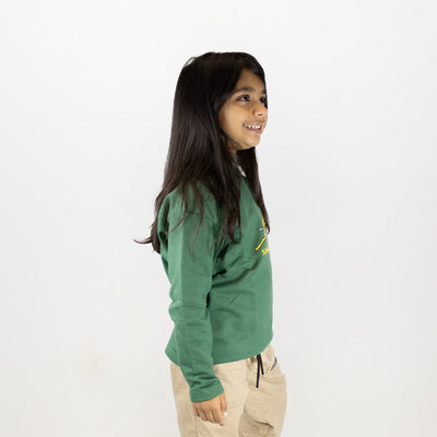 Springboks Kids Bokkies Fleece Sweatshirt: Cozy Green Crewneck for Young Rugby Fans