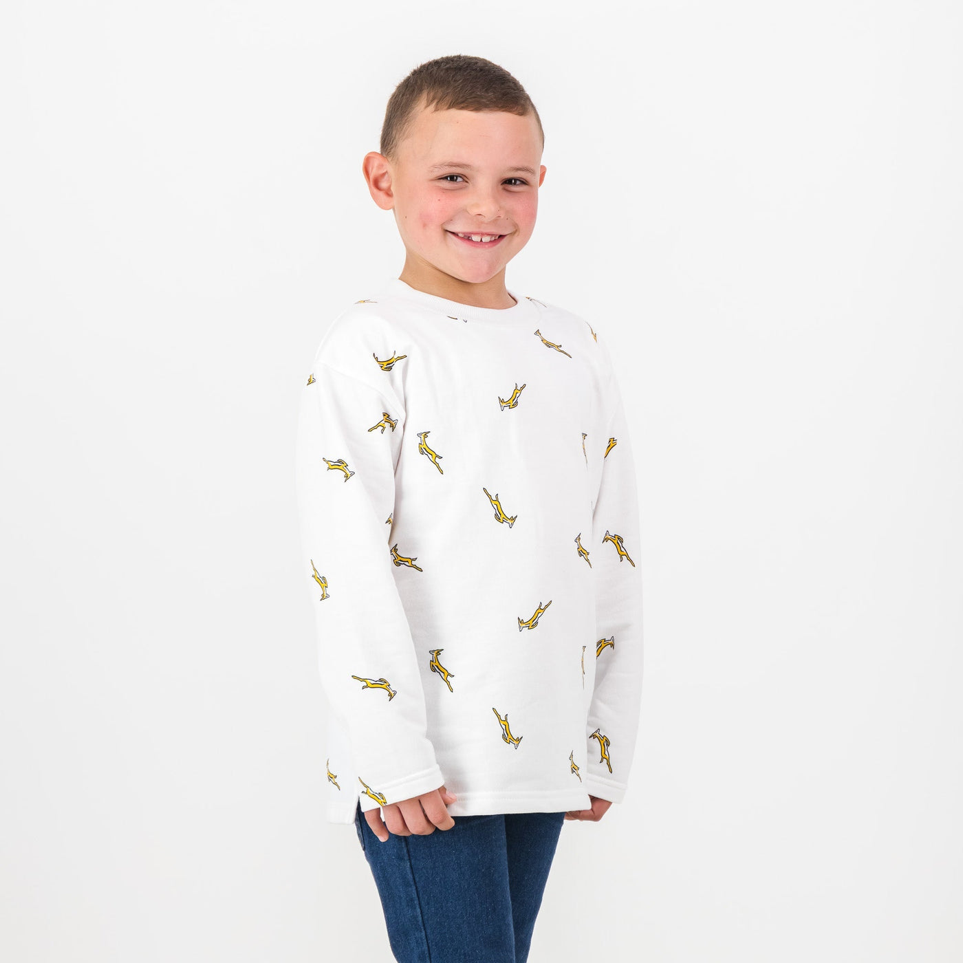 Springboks Kids Bokkies White Fleece Sweatshirt: Cozy, Warm Rugby Fan Gear