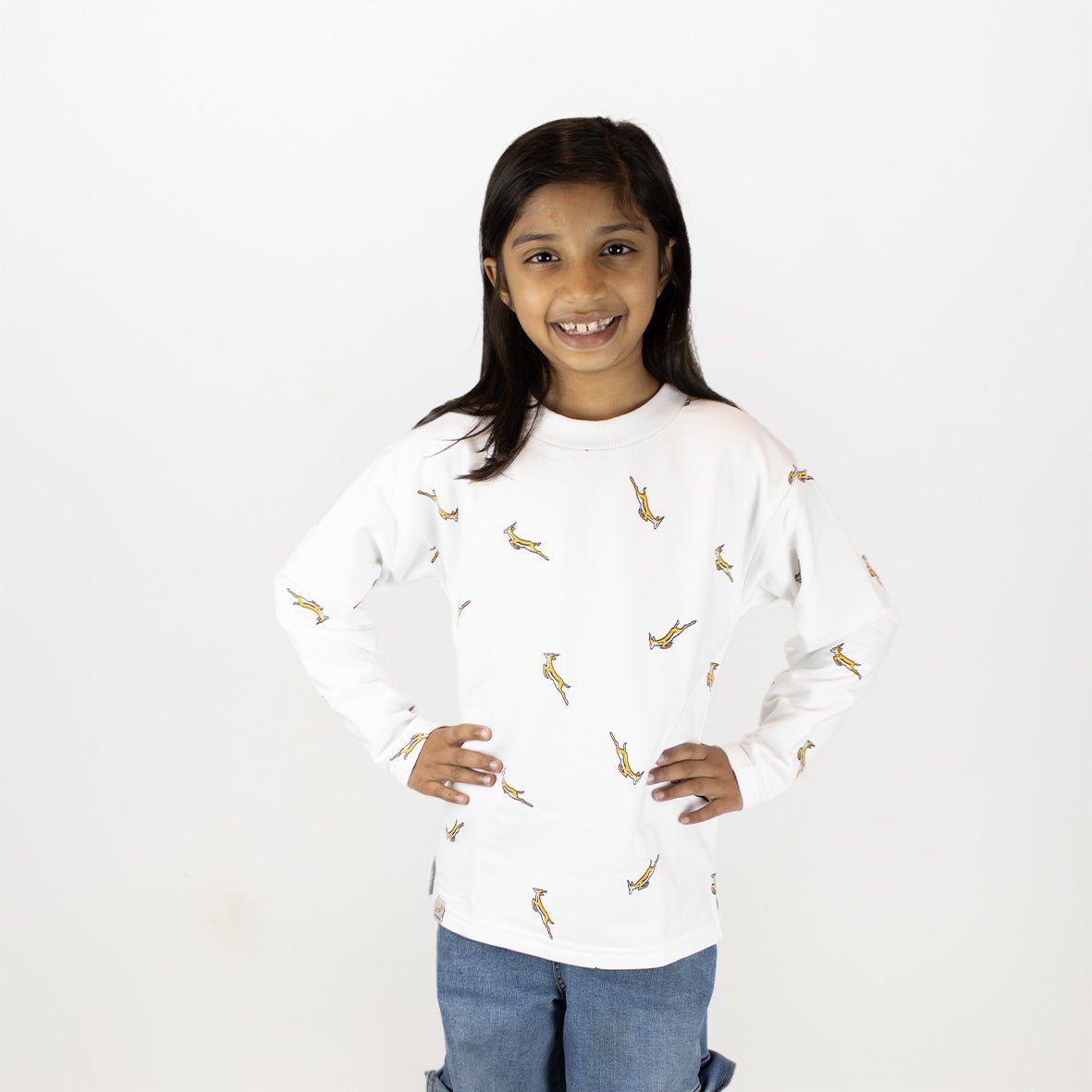 Official Springboks Kids White Fleece Sweatshirt - Warm Rugby Spirit Gear