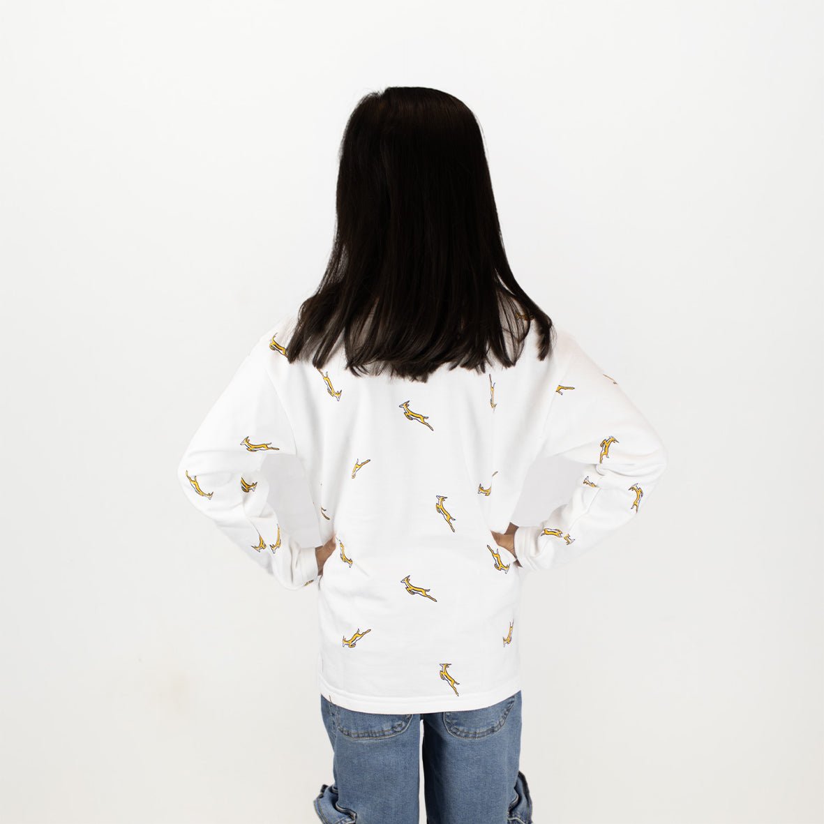 Official Springboks Kids White Fleece Sweatshirt - Warm Rugby Spirit Gear
