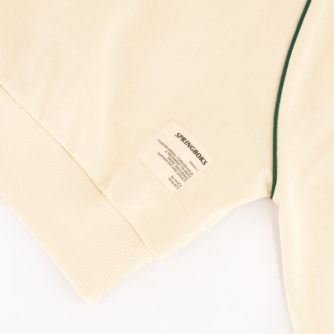 Stylish Springboks Ladies Ivory Piped Quarter Zip Sweatshirt - Heavyweight French Terry
