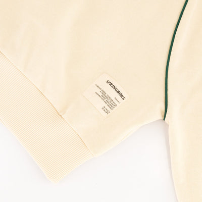 Stylish Springboks Ladies Ivory Piped Quarter Zip Sweatshirt - Heavyweight French Terry