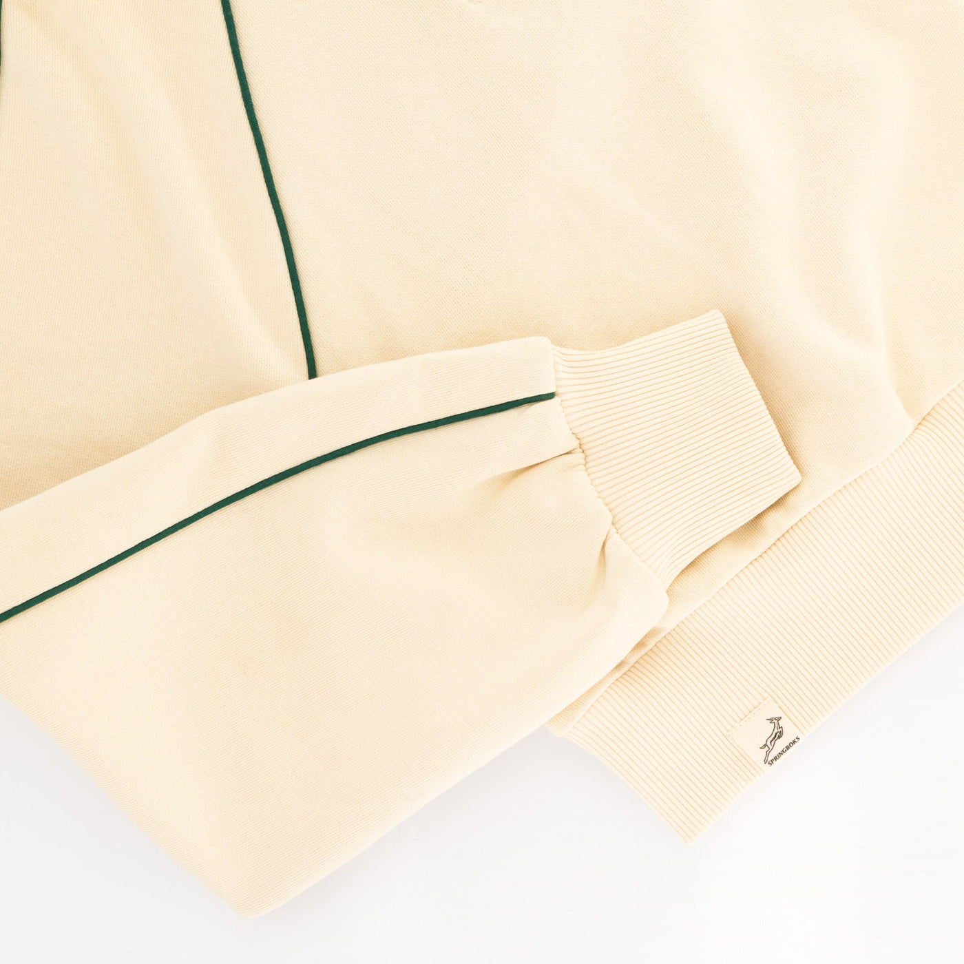 Stylish Springboks Ladies Ivory Piped Quarter Zip Sweatshirt - Heavyweight French Terry