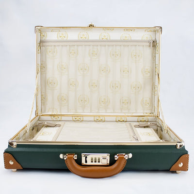 Premium Springboks Hard Shell Laptop Bag - Vintage Green PU Leather