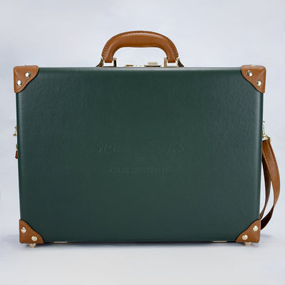 Premium Springboks Hard Shell Laptop Bag - Vintage Green PU Leather