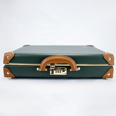 Premium Springboks Hard Shell Laptop Bag - Vintage Green PU Leather