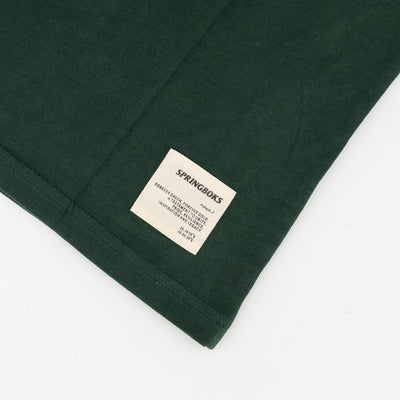 Premium Springboks Embroidered Cotton Crew Tee - OS Green Heritage Style