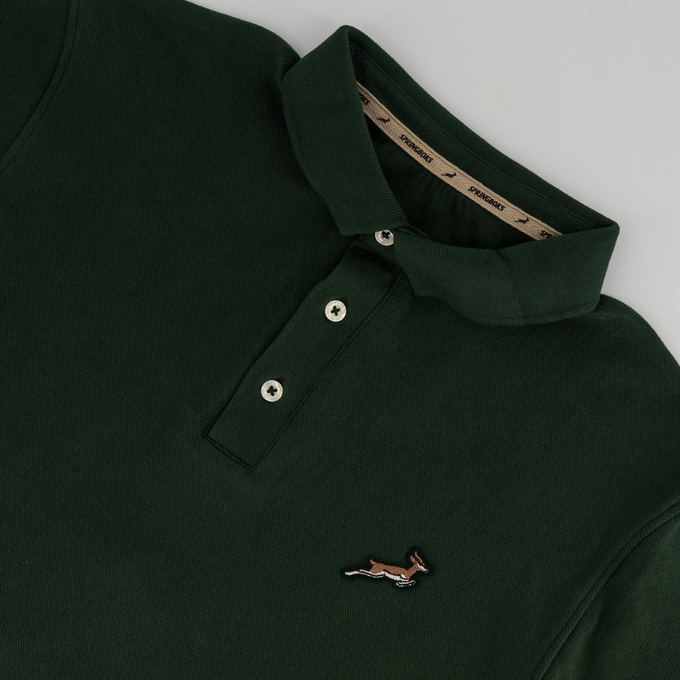 Springboks Heritage Green Polo: Classic Fit, Heavyweight Cotton, Small Badge