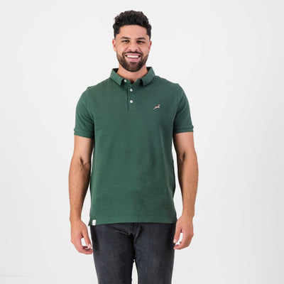 Springboks Heritage Green Polo: Classic Fit, Heavyweight Cotton, Small Badge