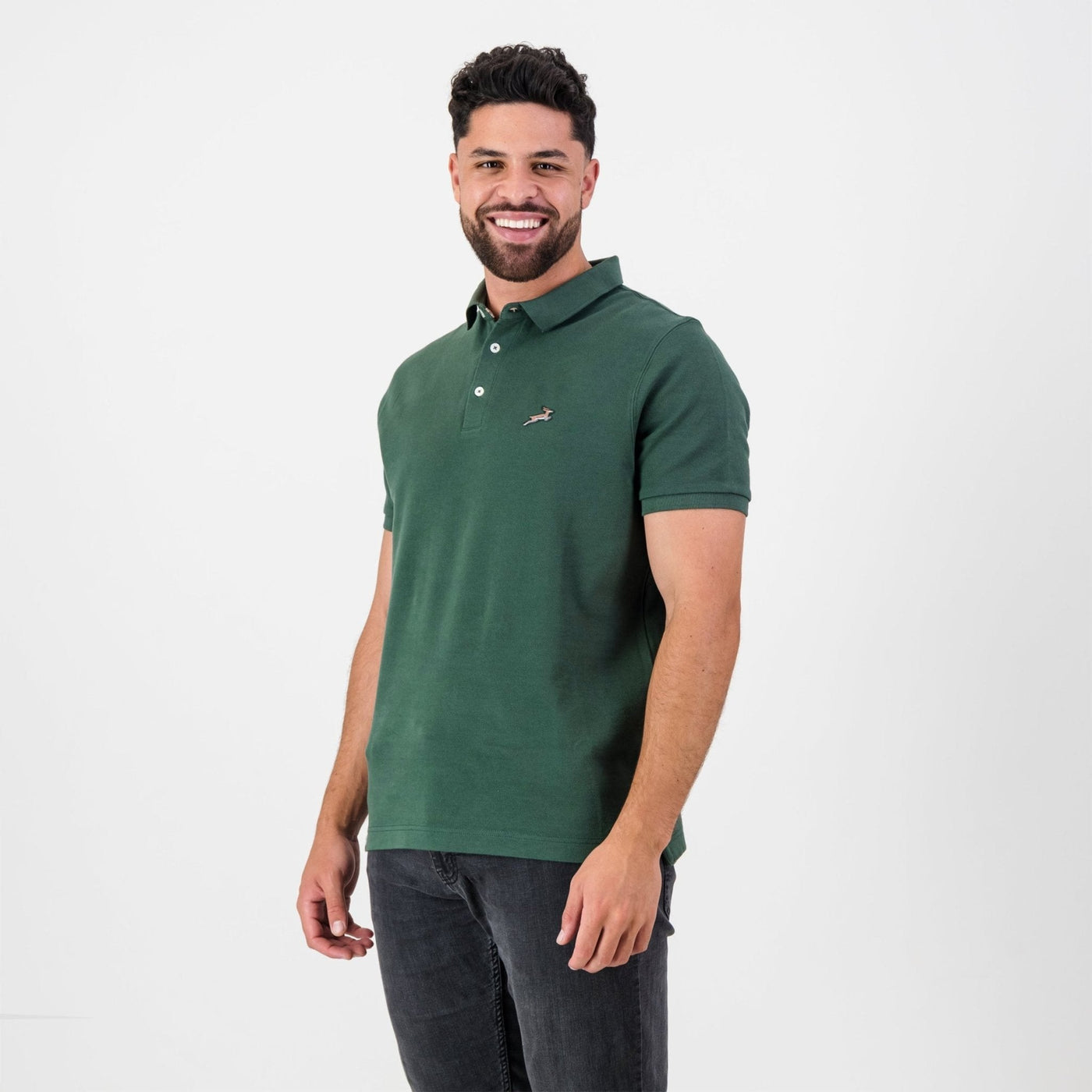 Springboks Heritage Green Polo: Classic Fit, Heavyweight Cotton, Small Badge