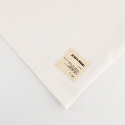 Springboks Men's Classic White Polo Shirt - Embroidered Badge, Comfortable Pique Fabric