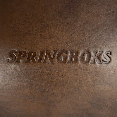 Springboks Dark Brown Leather Rugby Ball - Vintage Style, Hand-Stitched