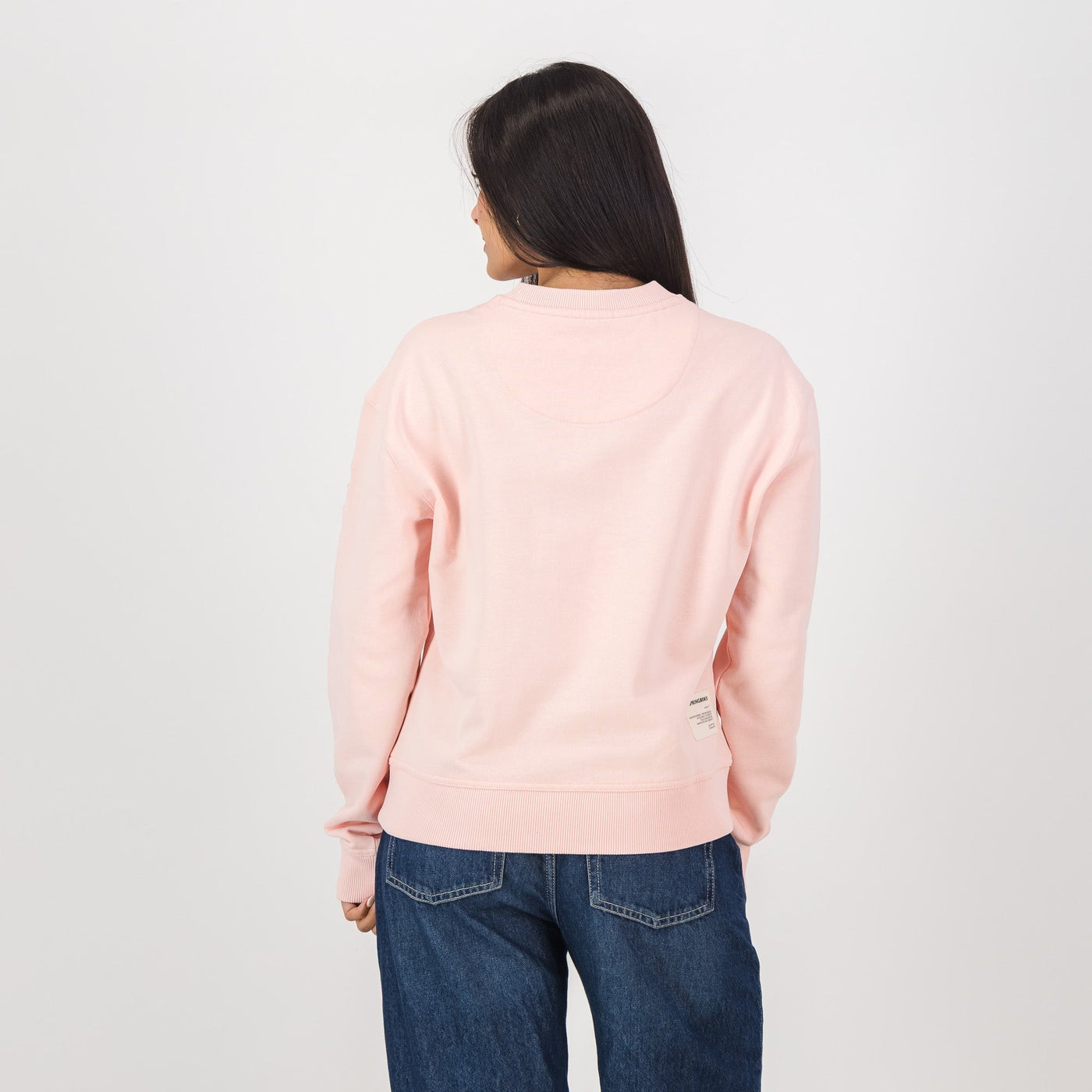 Springboks Ladies Rose Quartz Metal Rivet Crew Sweatshirt - Soft French Terry