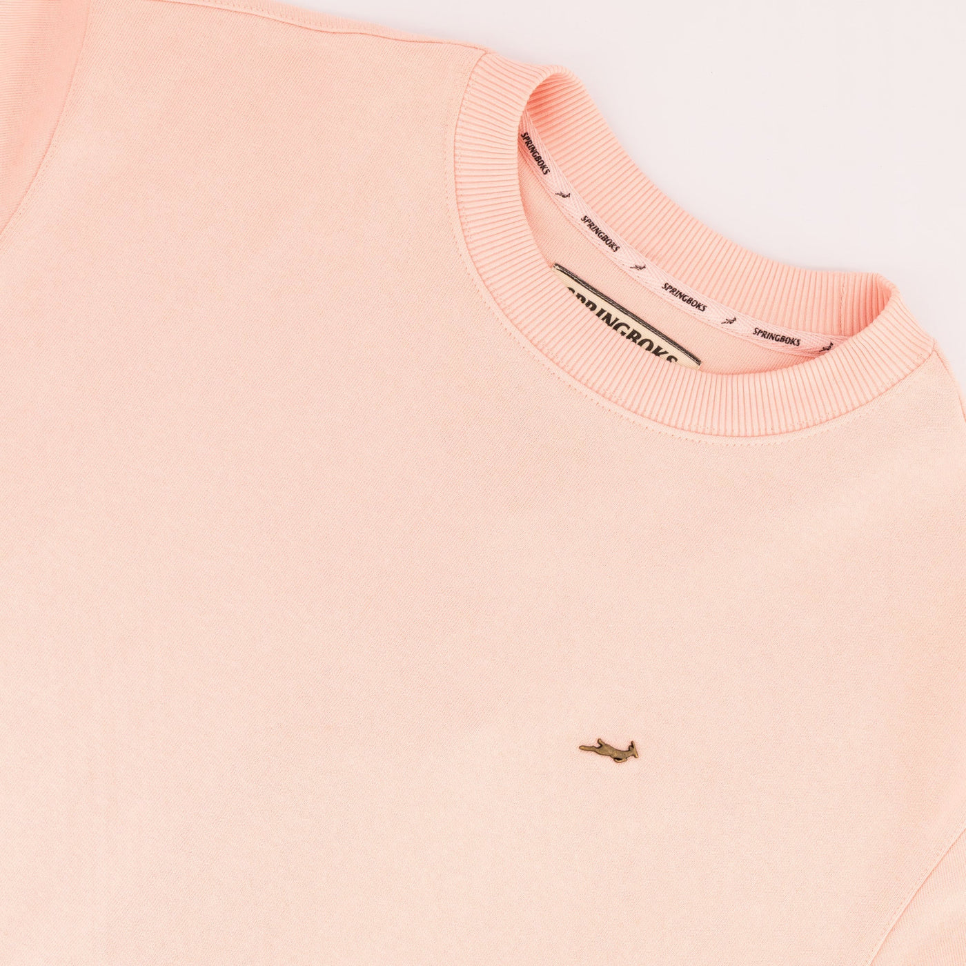 Springboks Ladies Rose Quartz Metal Rivet Crew Sweatshirt - Premium Cotton Comfort