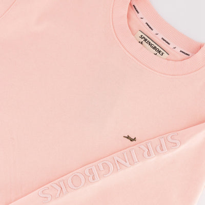 Springboks Ladies Rose Quartz Metal Rivet Crew Sweatshirt - Soft French Terry