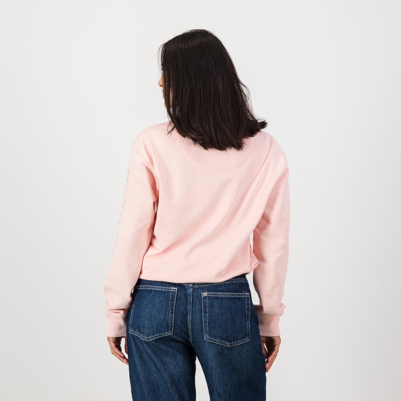 Springboks Ladies Rose Quartz Metal Rivet Crew Sweatshirt - Premium Cotton Comfort