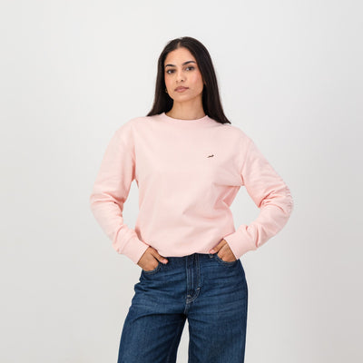 Springboks Ladies Rose Quartz Metal Rivet Crew Sweatshirt - Premium Cotton Comfort