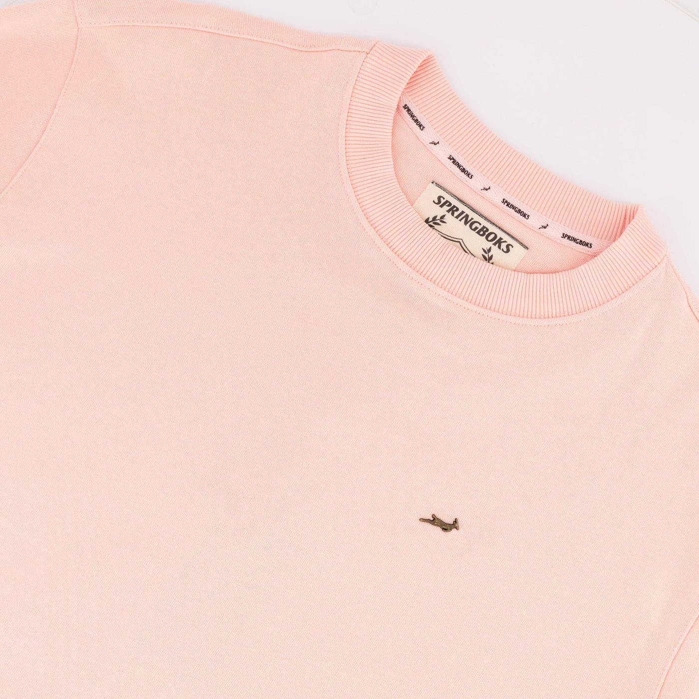 Springboks Ladies Rose Quartz Metal Rivet Crew Sweatshirt - Soft French Terry
