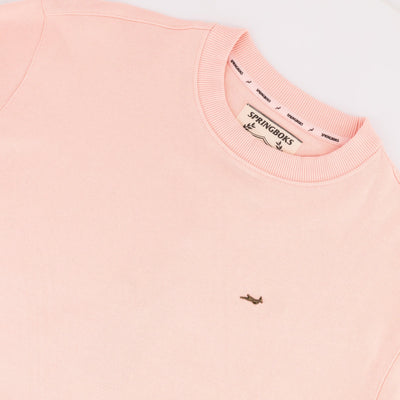 Springboks Ladies Rose Quartz Metal Rivet Crew Sweatshirt - Soft French Terry