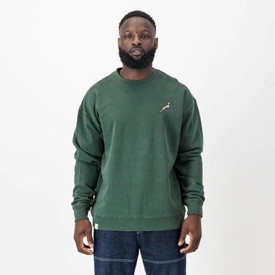 Springboks Rugby National Badge Crew Neck Sweatshirt - OS Green Comfort