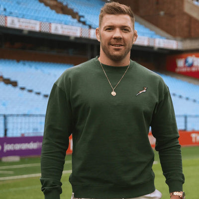 Springboks Rugby National Badge Crew Neck Sweatshirt - OS Green Comfort