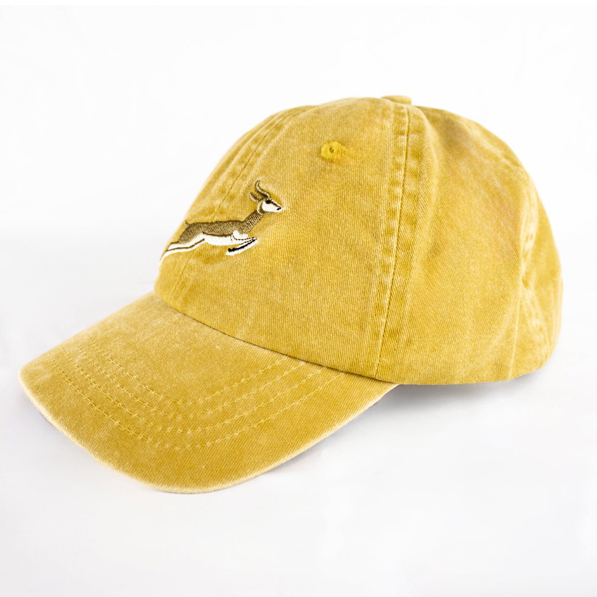Springboks Rugby Fan Natural Embroidered Dad Cap - Mustard Yellow, Adjustable