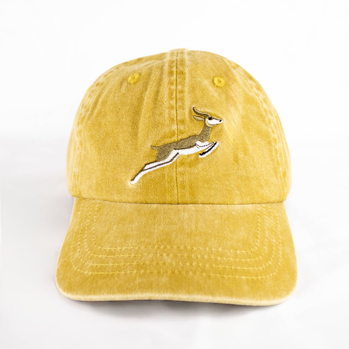 Springboks Rugby Fan Natural Embroidered Dad Cap - Mustard Yellow, Adjustable