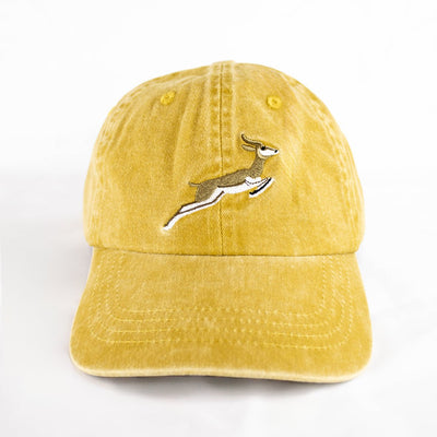 Springboks Rugby Fan Natural Embroidered Dad Cap - Mustard Yellow, Adjustable