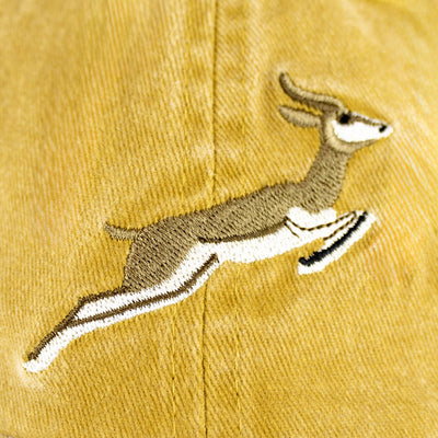 Springboks Rugby Fan Natural Embroidered Dad Cap - Mustard Yellow, Adjustable