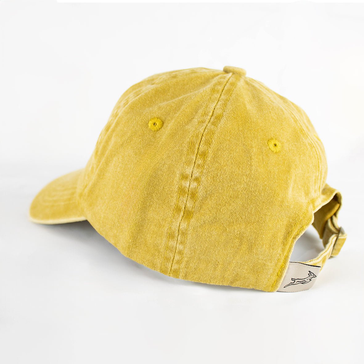 Springboks Natural Embroidered Dad Cap Mustard - Premium Washed Cotton Twill
