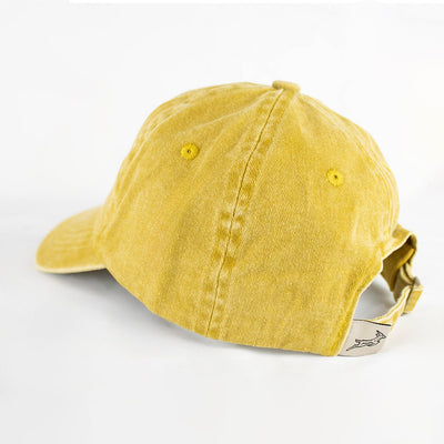 Springboks Natural Embroidered Dad Cap Mustard - Premium Washed Cotton Twill