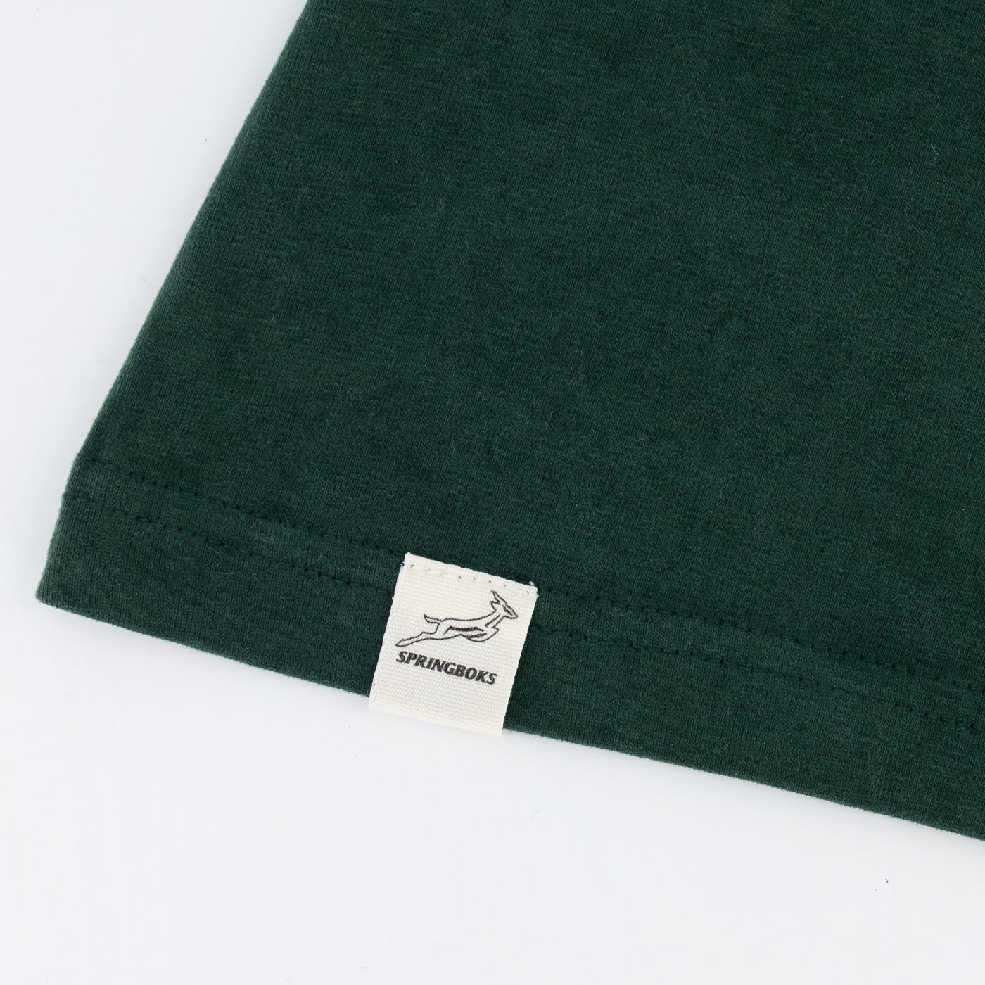 Official Springboks Ladies Outline Bok Crew Tee - Premium Cotton, Military Olive Green