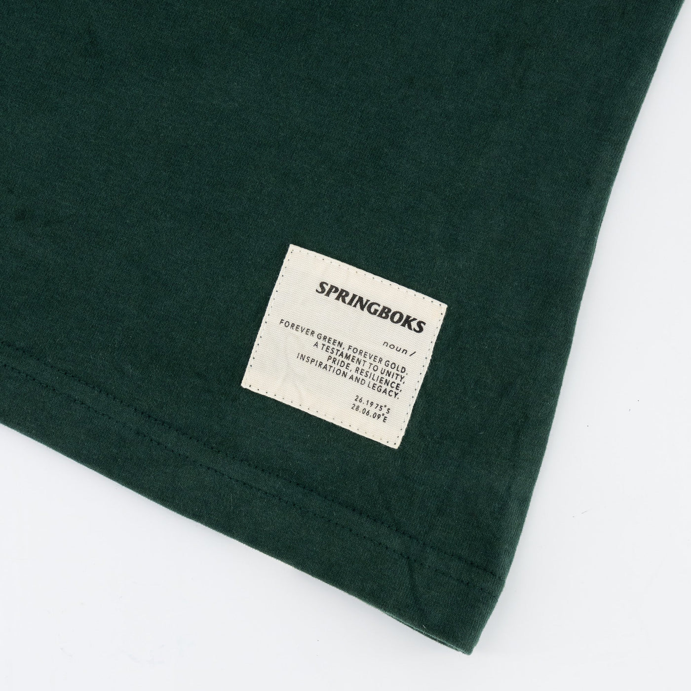 Official Springboks Ladies Outline Bok Crew Tee - Premium Cotton, Military Olive Green
