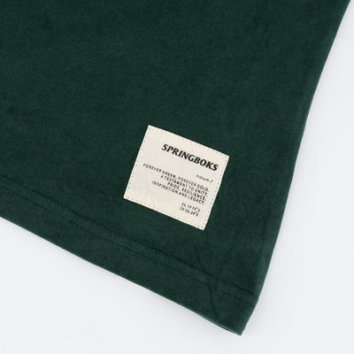 Official Springboks Ladies Outline Bok Crew Tee - Premium Cotton, Military Olive Green