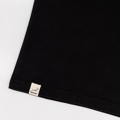 Official Springboks Outline Embroidered Black Crew Tee - Premium Cotton Comfort