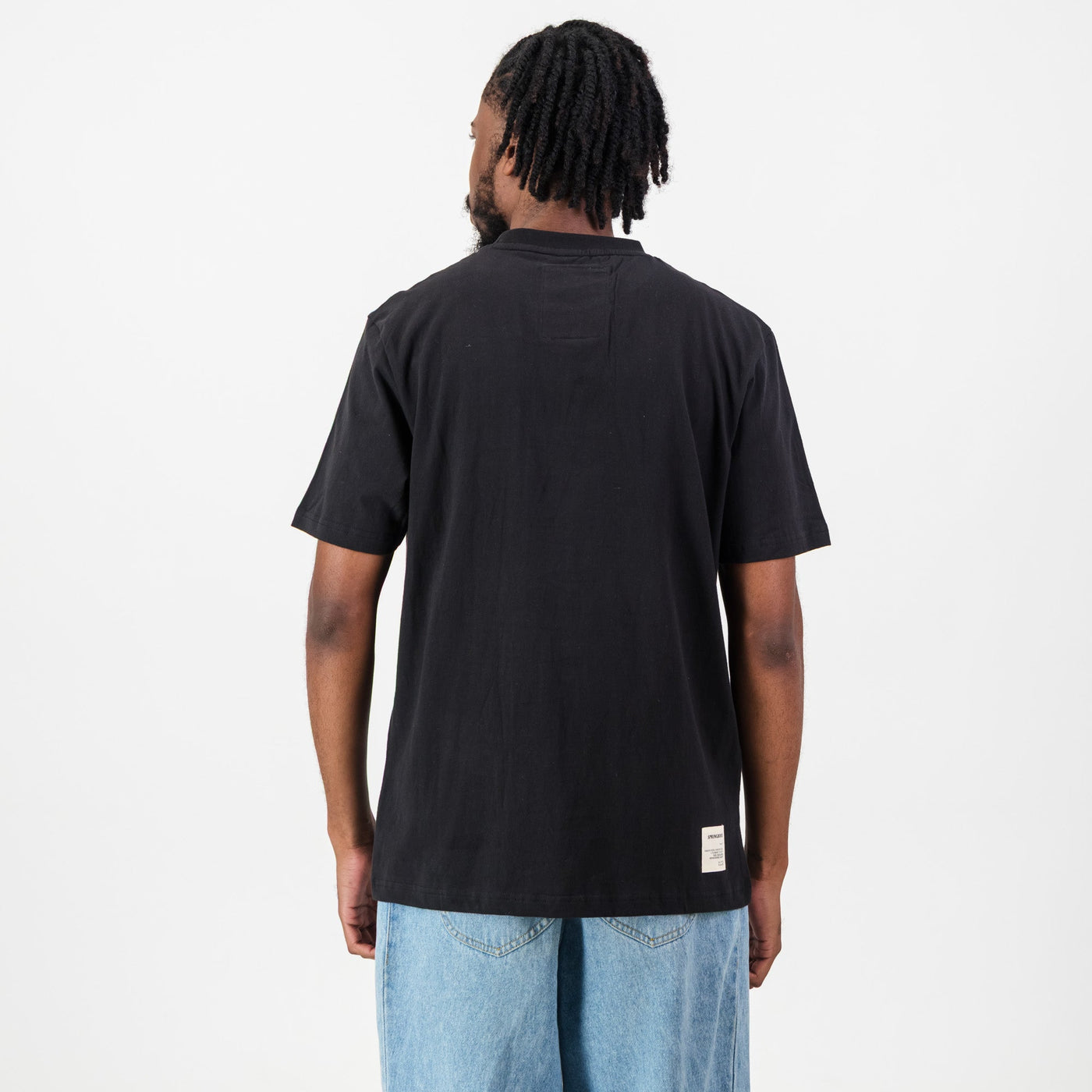 Official Springboks Outline Embroidered Black Crew Tee - Premium Cotton Comfort