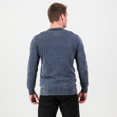 Springboks Premium Navy Overdyed Cotton Crew Neck Knit Rugby Fan Sweater
