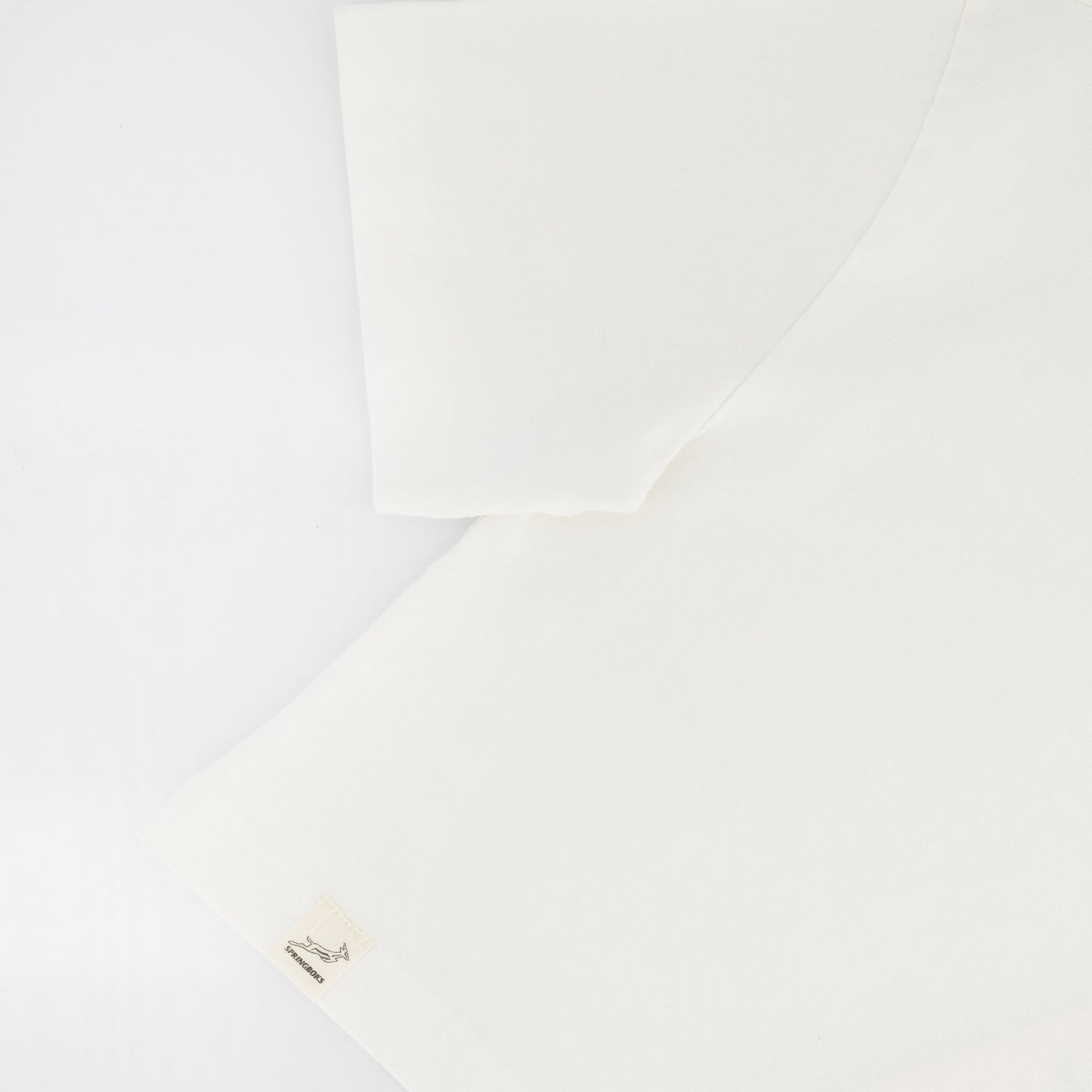 Springboks Ladies Boxy Crew Tee: White Cropped Cotton Rugby Fan Top