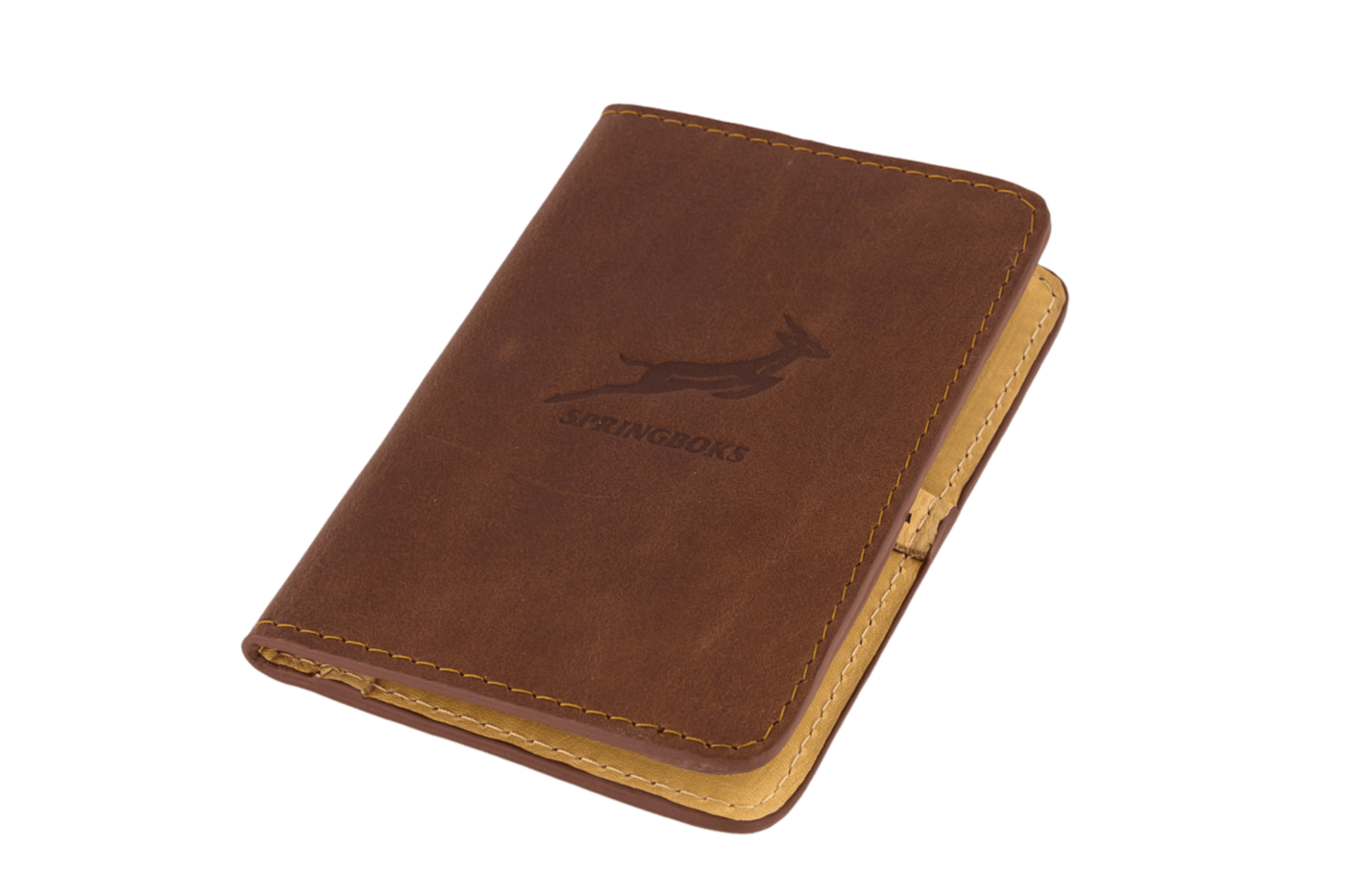 Premium Full-Grain Leather Springboks Scorebook - Dark Brown Rugby Fan Essential