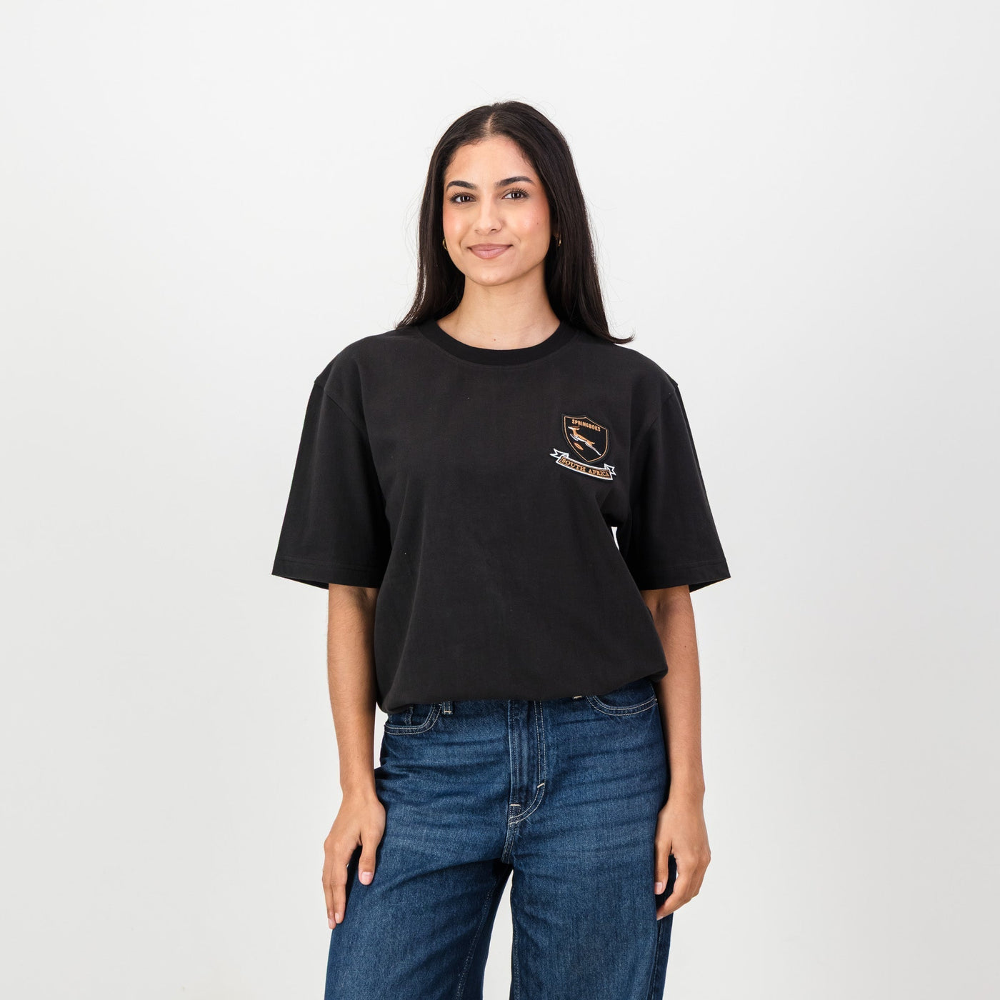 Springboks Shield Badge Regular Crew Neck Tee: Soft Cotton Fan Apparel