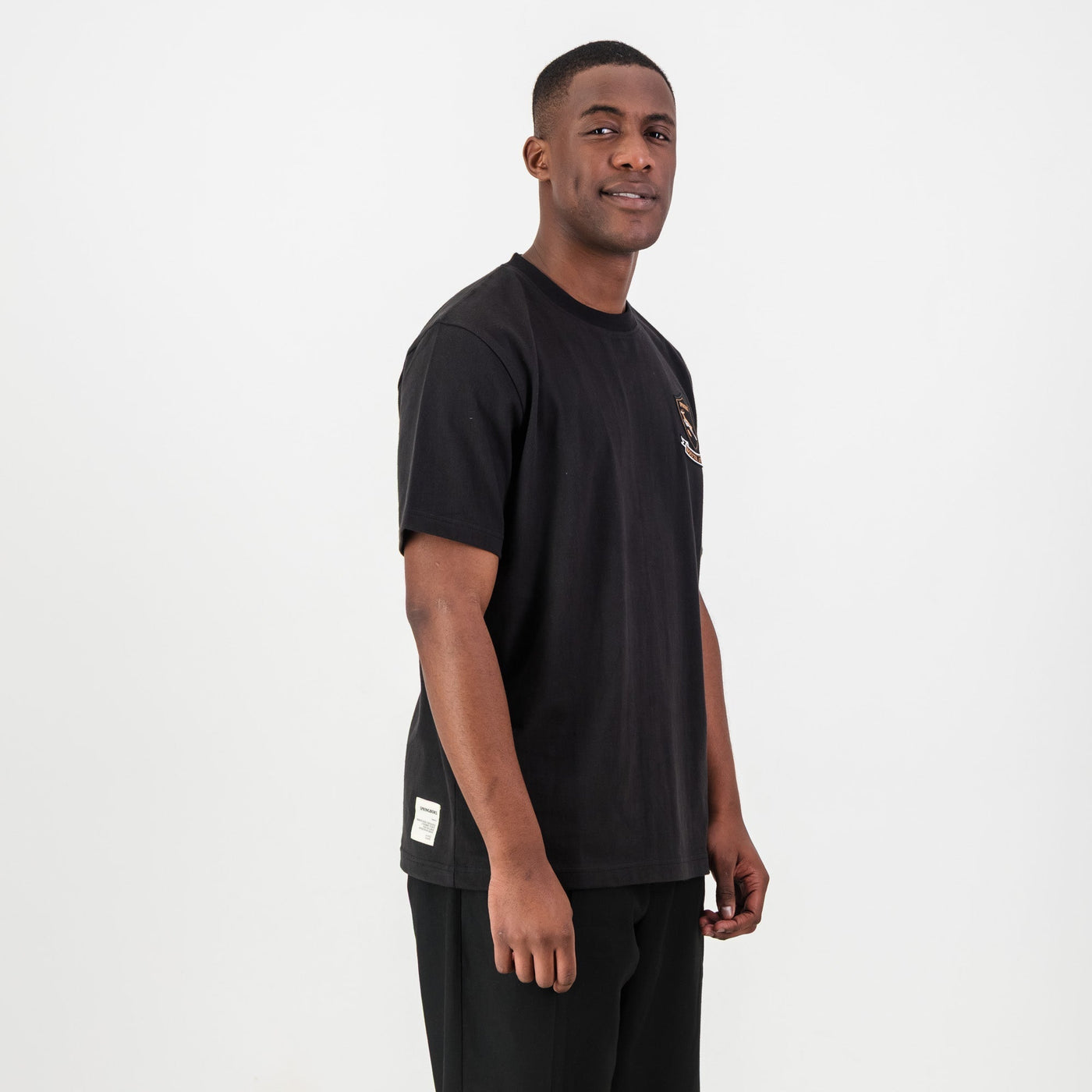 Springboks Shield Badge Regular Crew Neck Tee: Soft Cotton Fan Apparel
