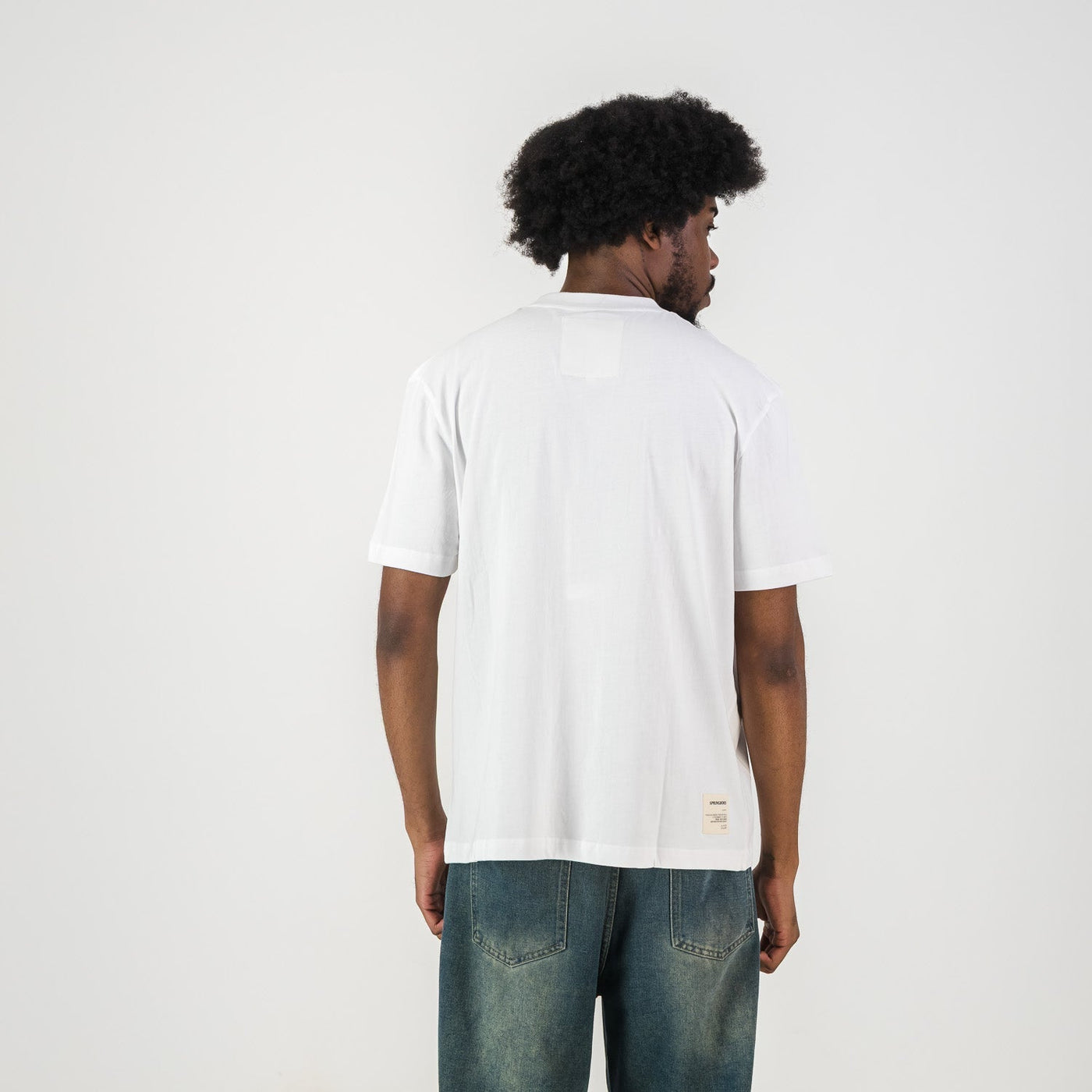 Official Springboks Rugby Shield Badge Crew Neck T-Shirt - White Cotton