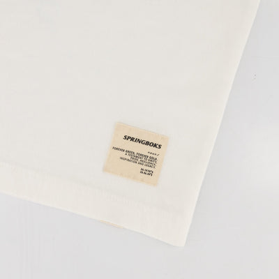 Official Springboks Rugby Shield Badge Crew Neck T-Shirt - White Cotton